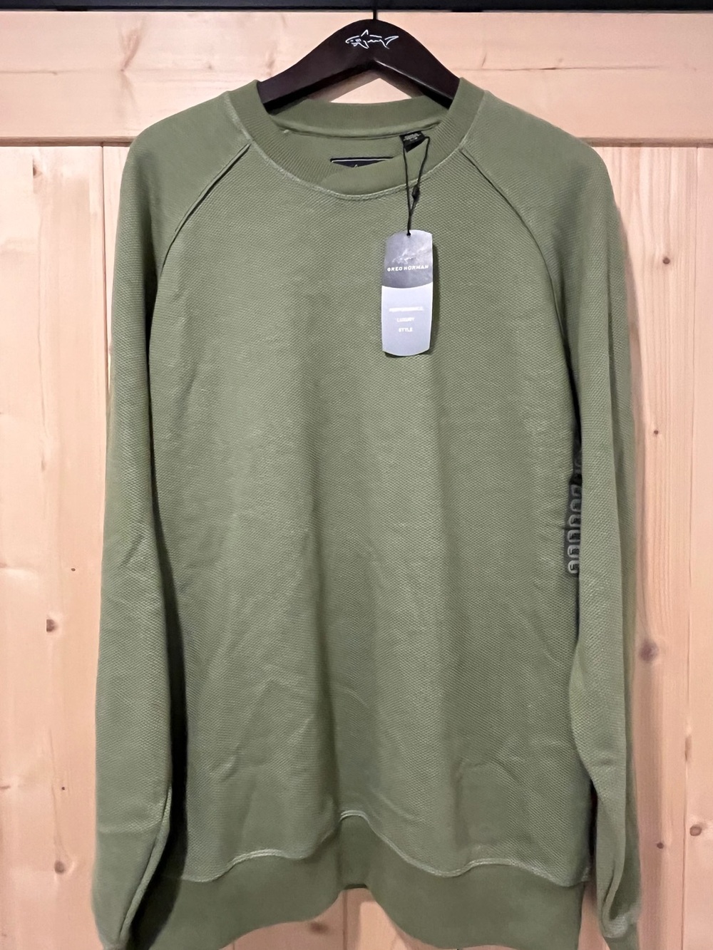 Greg Norman Collection Olive Green Crewneck Pullover Large NWT 🦈⛳️